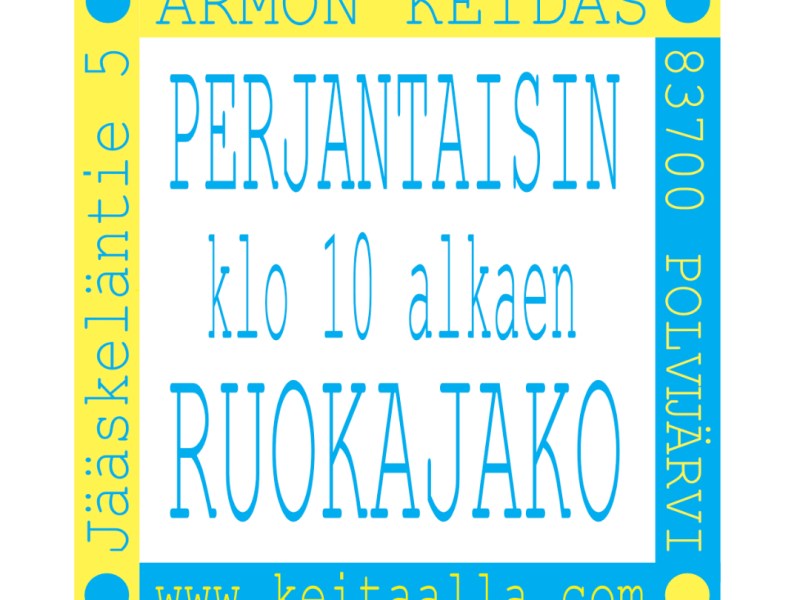 Perjantaisin klo 10&nbsp;ruokajako